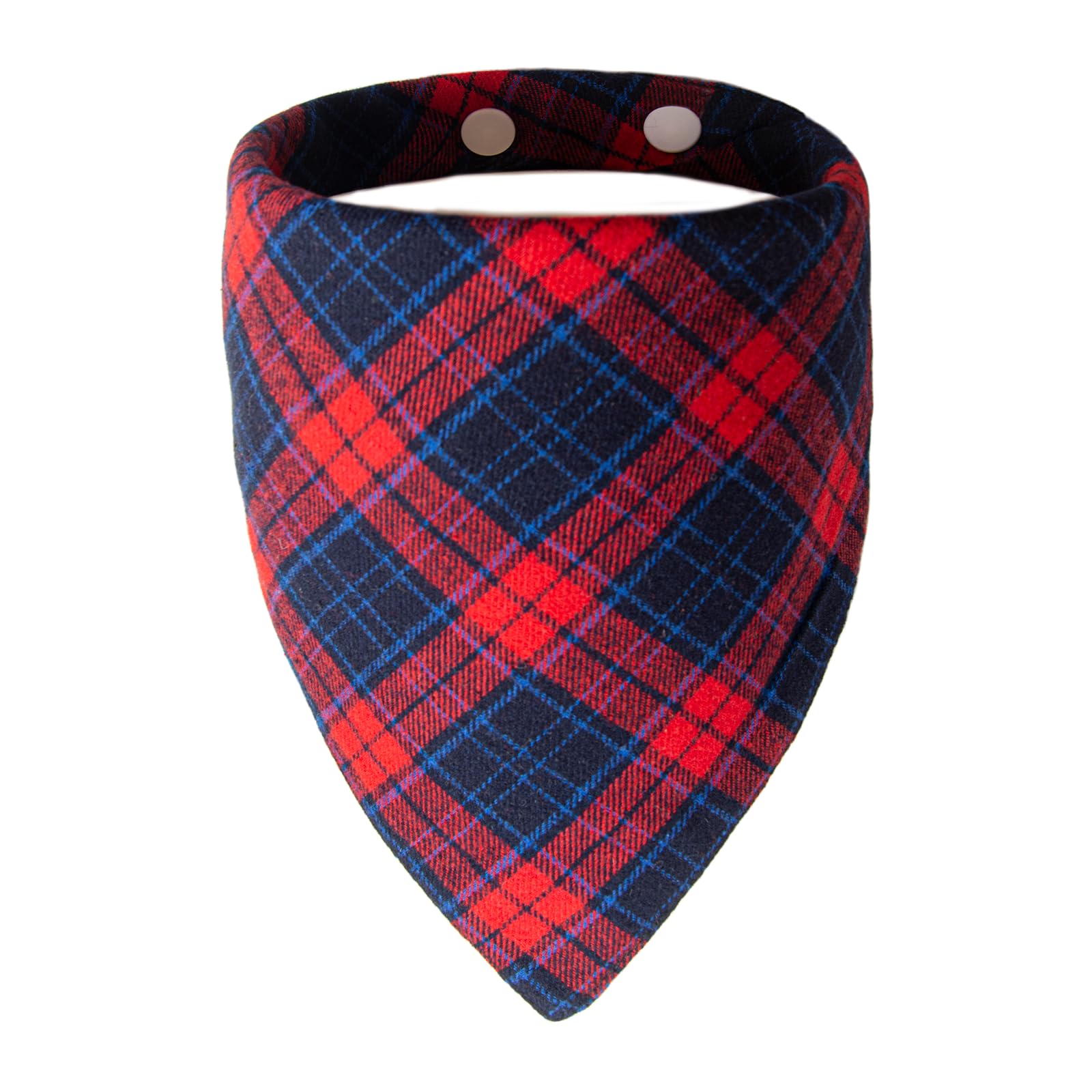 ICEMOOD Dog Classic Plaid Bandana Puppy Scarf with Adjustable Snap Button, Soft Breathable Fabric, Washable Neck Accessory for Puppies, 6lbs to 30lbs Breeds,Navy Red Medium — image 1