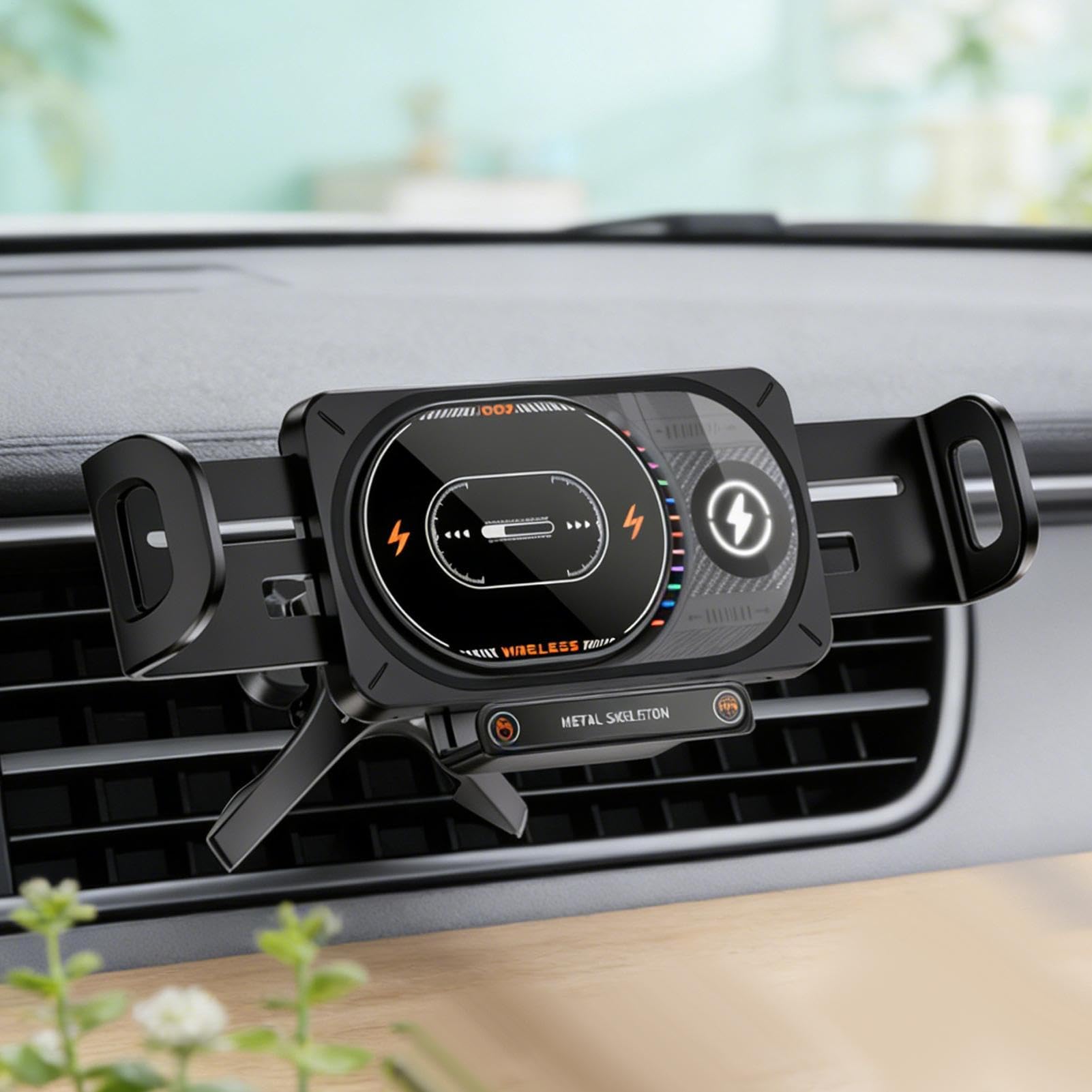 Cargador Inalámbrico Coche Carga de móvil con luz LED