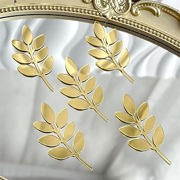 5PCS Acrylic Gold Leaves Cupcake Toppers, Leaves Cake Decoration For Theme Jungle Party Cake Toppers Birthday Party Supplies