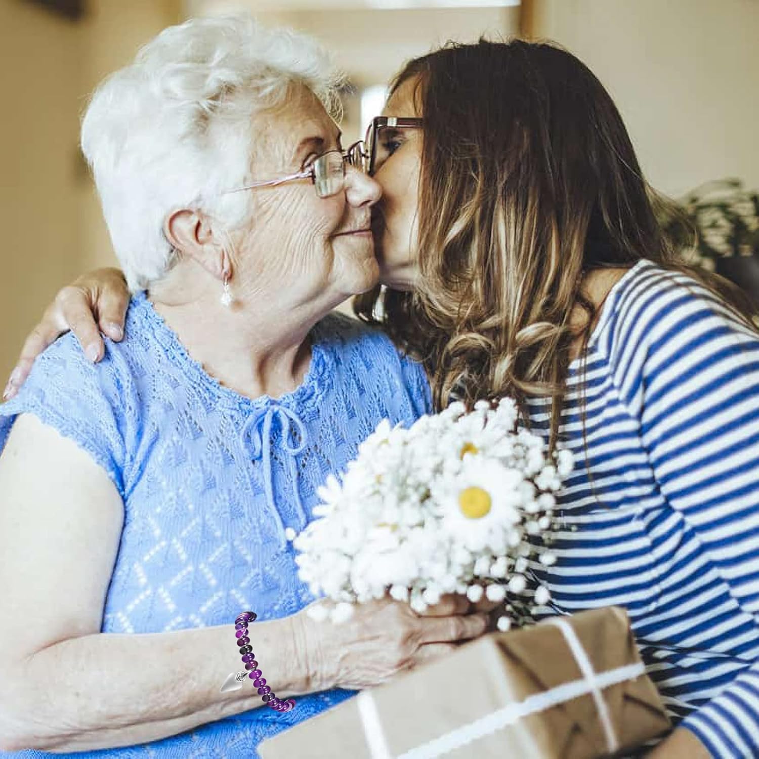70th Birthday Gifts for Women, Amethyst Beads Birthday Bracelet for Woman Truning 70 Years Old Jewelry Gift for Her Women Mom Sister Best Friend Wife Grandmother Birthday Gifts - Image 3
