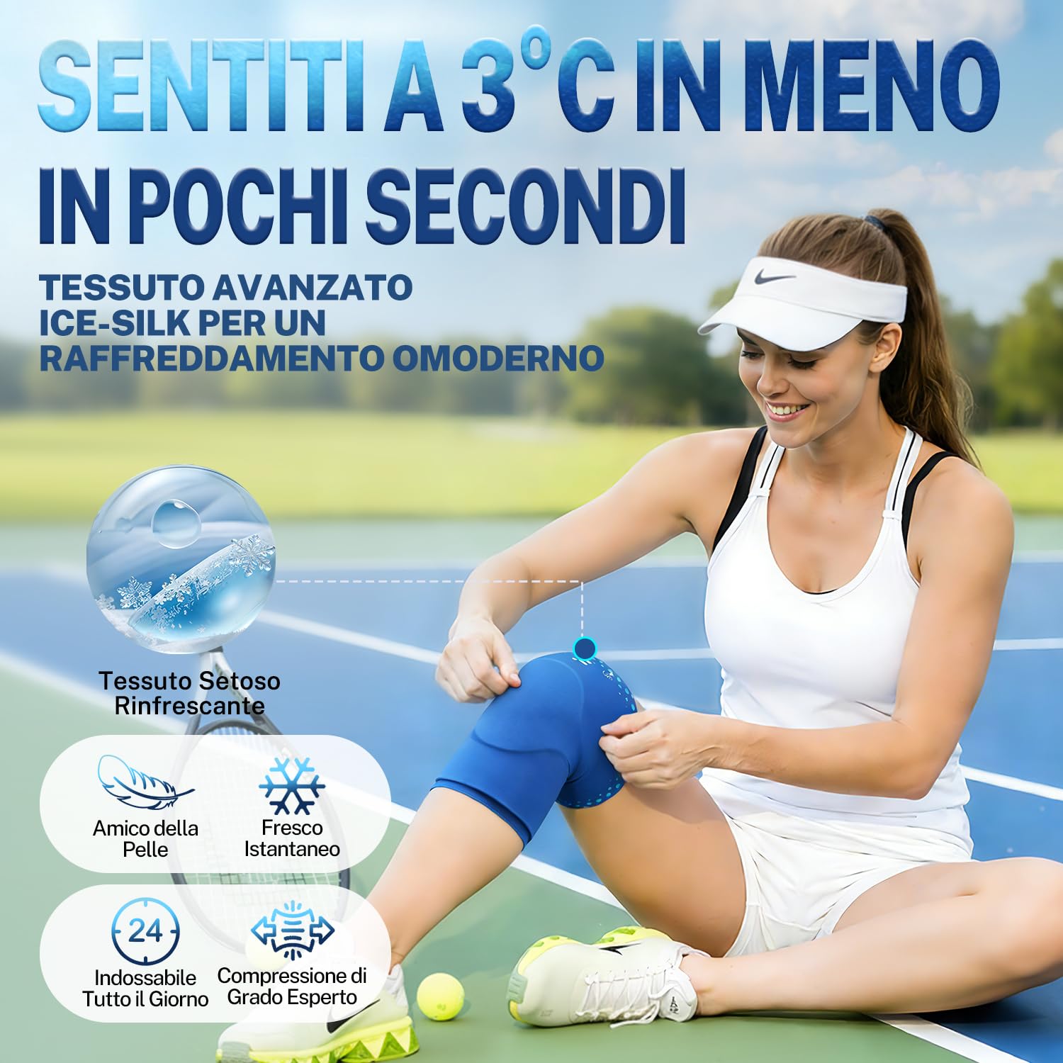 Fitomo Fascia Fredda e Calda per il Ginocchio - Terapia a Caldo e Freddo Riutilizzabile per Dolore e Gonfiore, con Adattabilità e Supporto Regolabile per Artriti, Recupero da Infortuni Sportivi, L