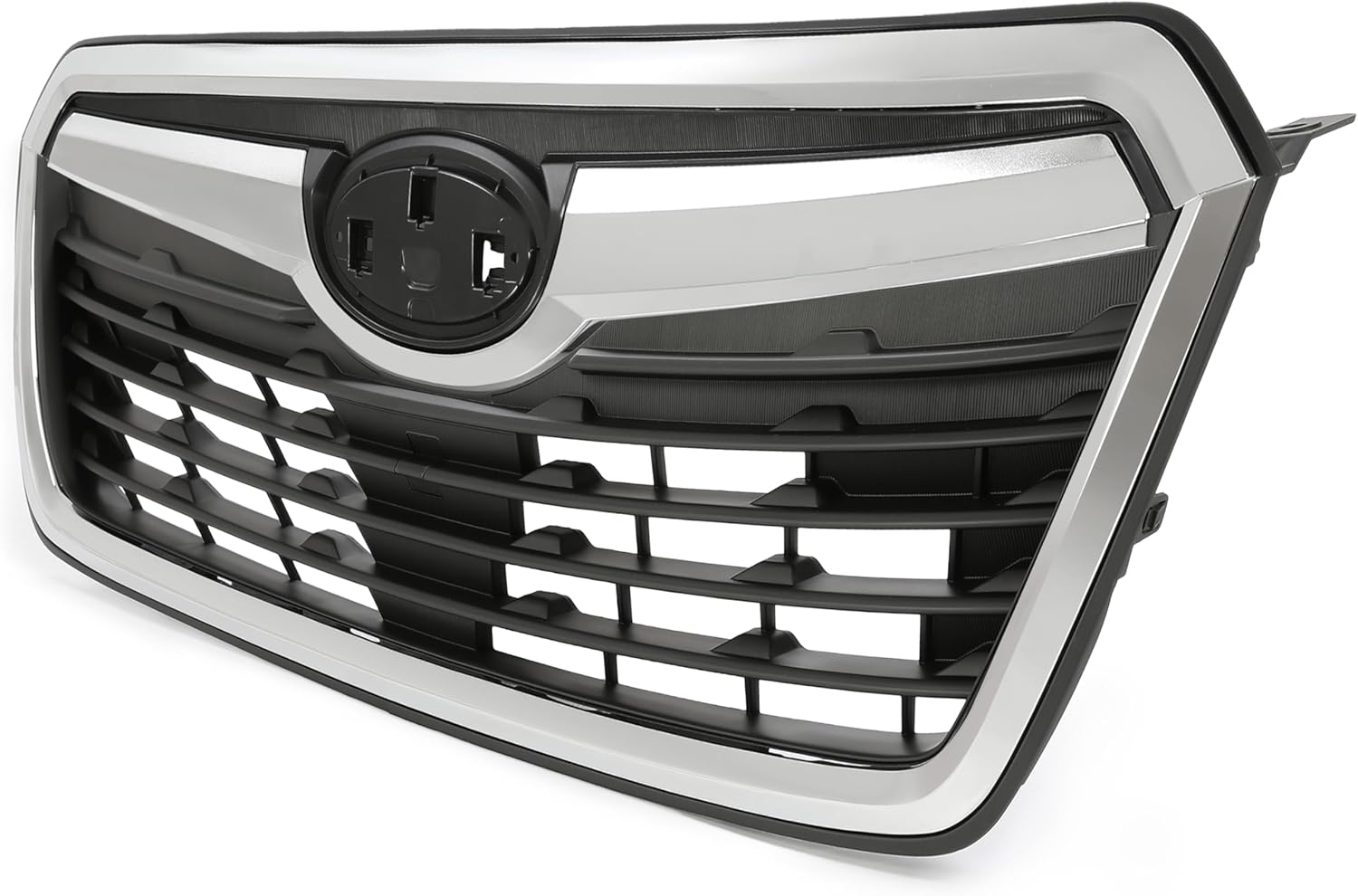 HECASA Front Grille Compatible with 2019-2021 Subaru Forester Bumper Grill Assembly Silvery+Black Replacement for 91121SJ100 SU1200187 91121SJ000 SU1200175