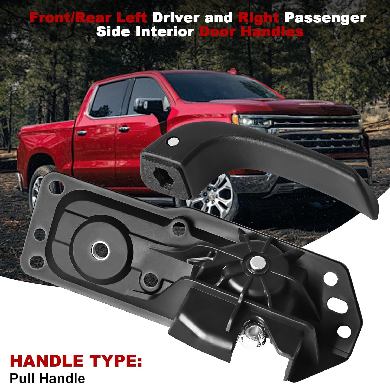 FAERSI 2pcs Interior Door Handle Kit,Compatible with 2007-2014 Chevy Avalanche Silverado Suburban Tahoe,GMC Sierra Yukon,Cadillac Escalade,Replaces OE# 20833602, 20833606