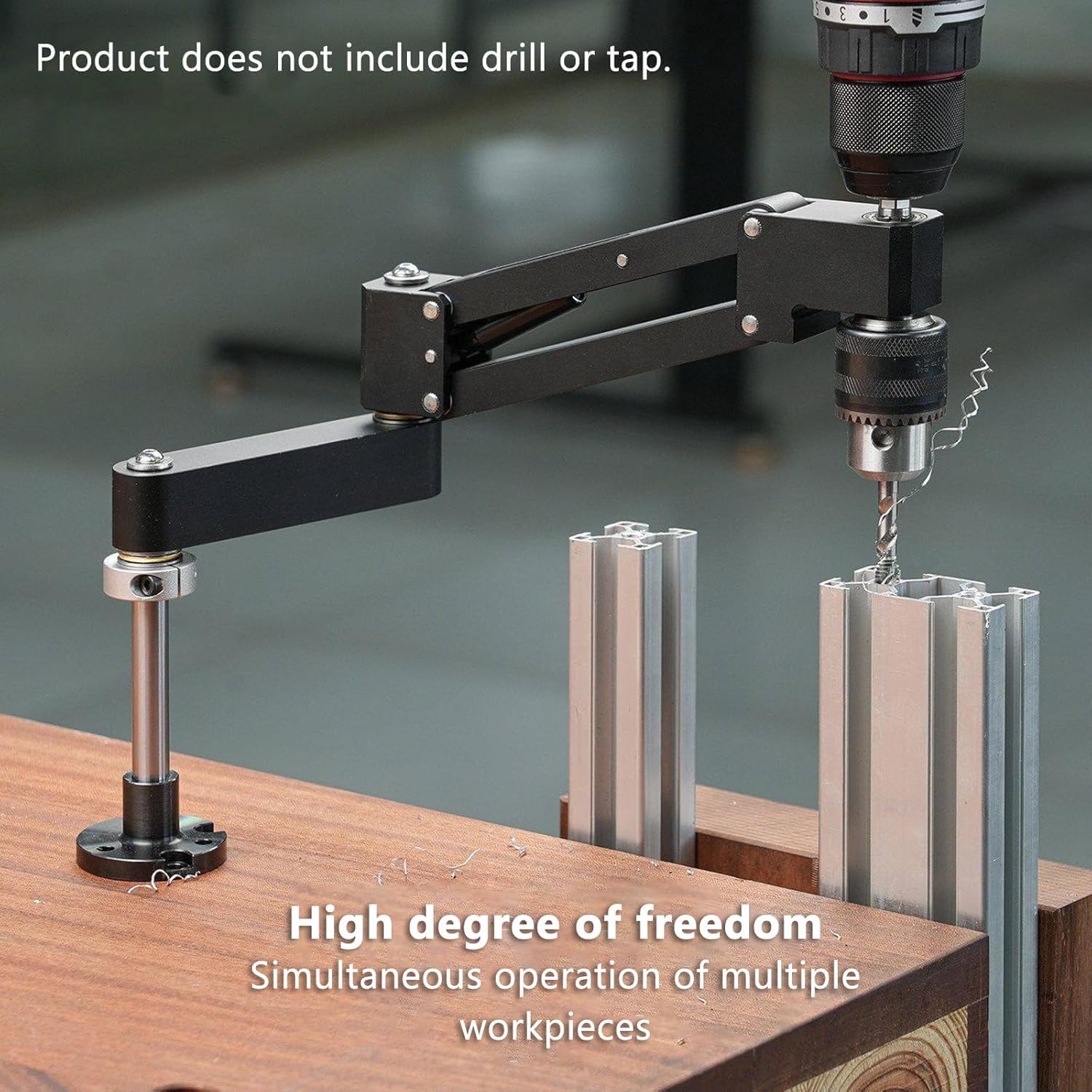 Soporte de rosca voladizo para taladros manuales, rango de sujeción de 1,5 a 10 mm, fijación de base y borde para mejorar la eficiencia de la pieza de trabajo