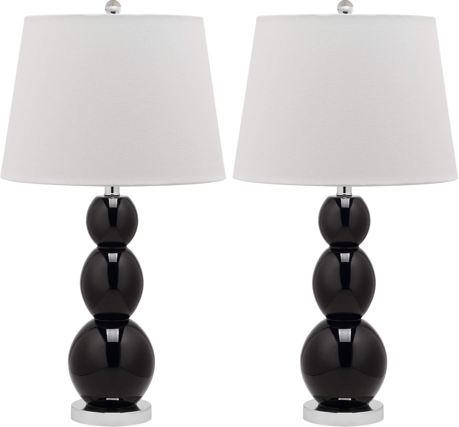 SAFAVIEH Lighting Collection Jayne Modern Contemporary Blood Orange 3-Sphere Glass 28-inch Bedroom Living Room Home Office Desk Nightstand Table Lamp Set of 2 (LED Bulbs Included)