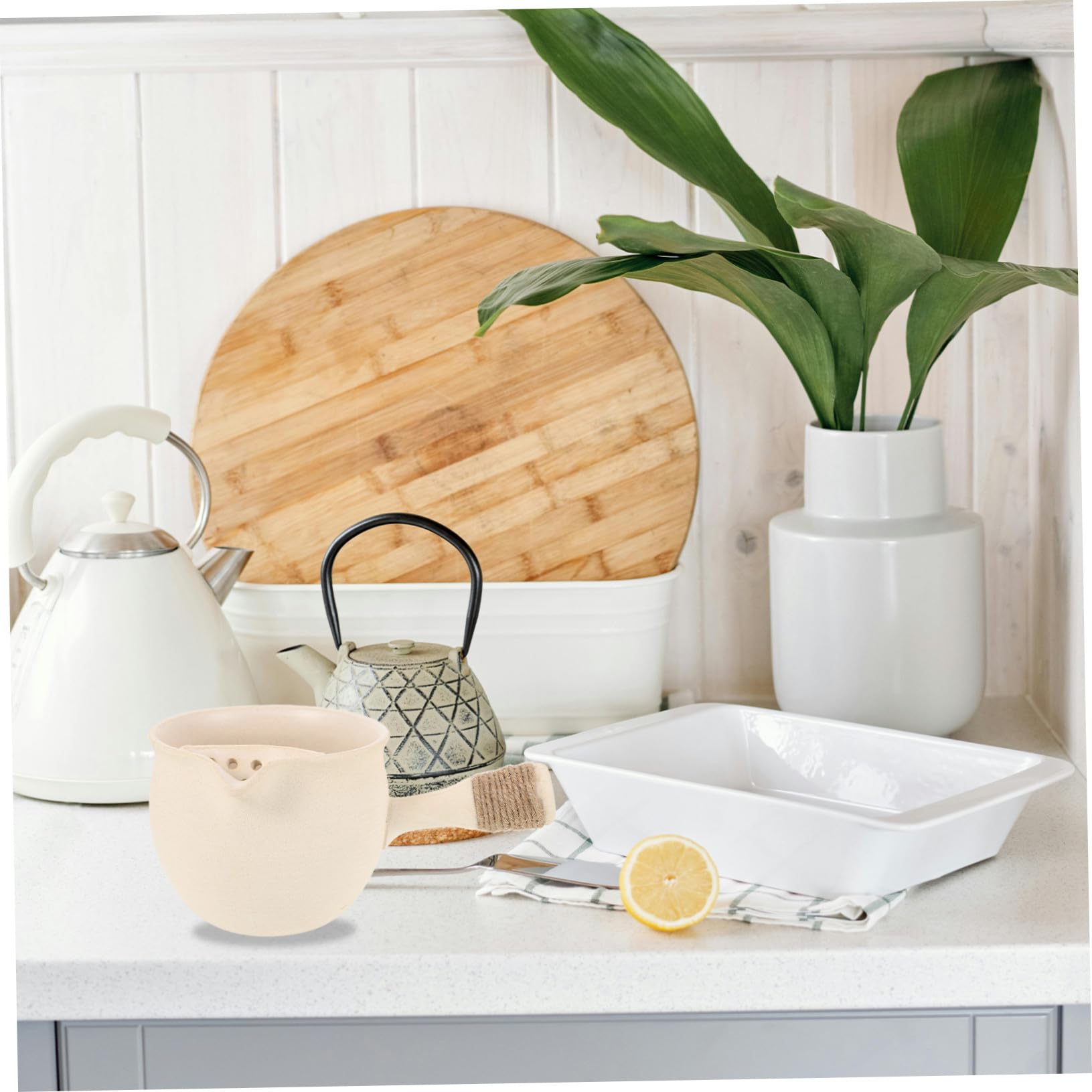 Gatuida Teekanne aus Grober Keramik mit Seitlichem Griff Geröstete Tonkeramik Beige Großes Fassungsvermögen für 1-2 Personen Ergonomischer Griff rutschfest Chinesischer Stil für Outdoor