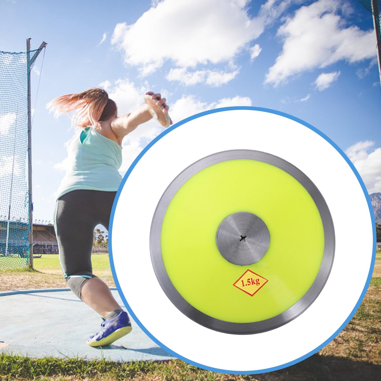 Disco de Nailon 1,5 kg Centro de Acero Entrenamiento Atletismo