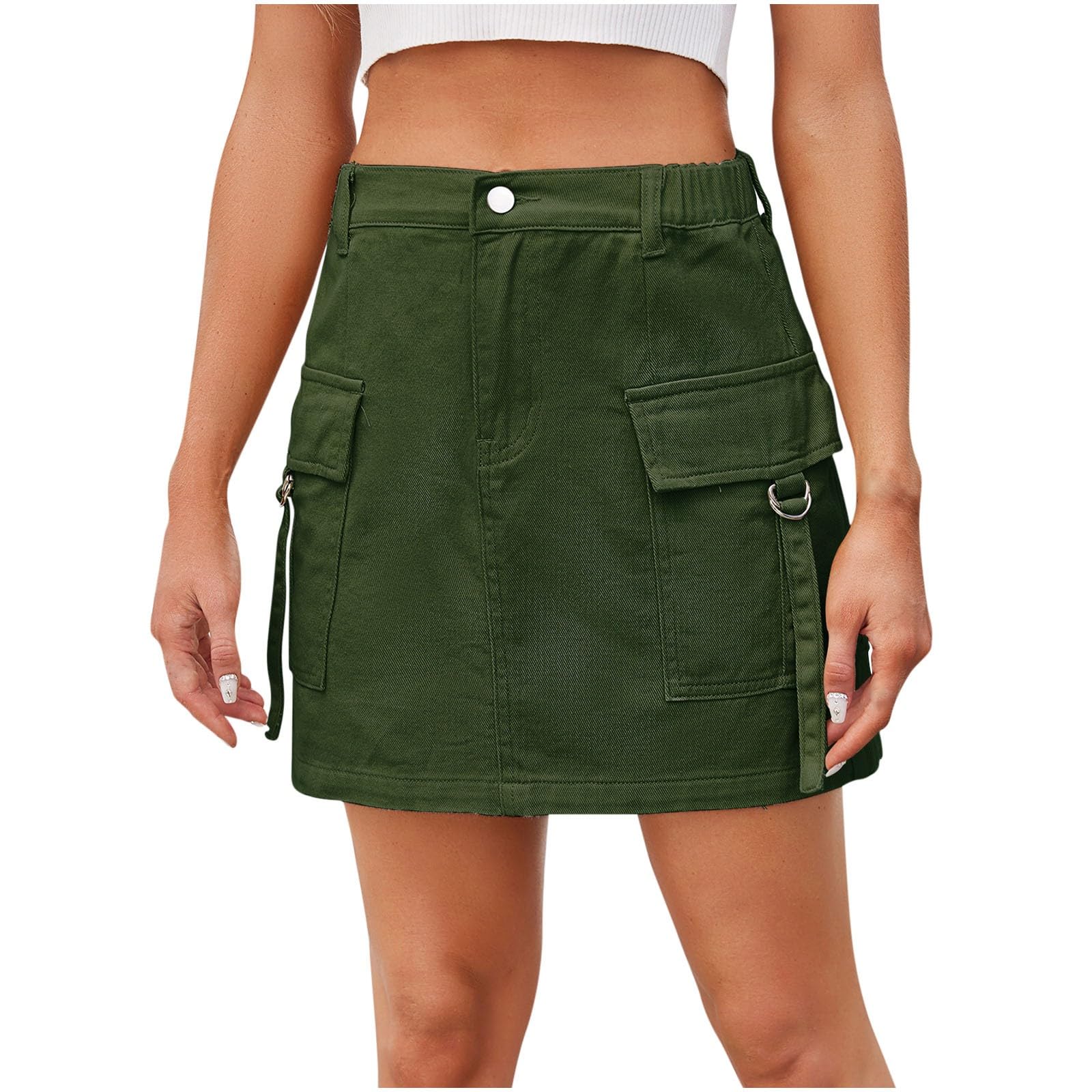 VAYEAH Women's Denim Skirt - Trendy High Waisted A-Line Summer Jean Skirt With Raw Hem - View #8
