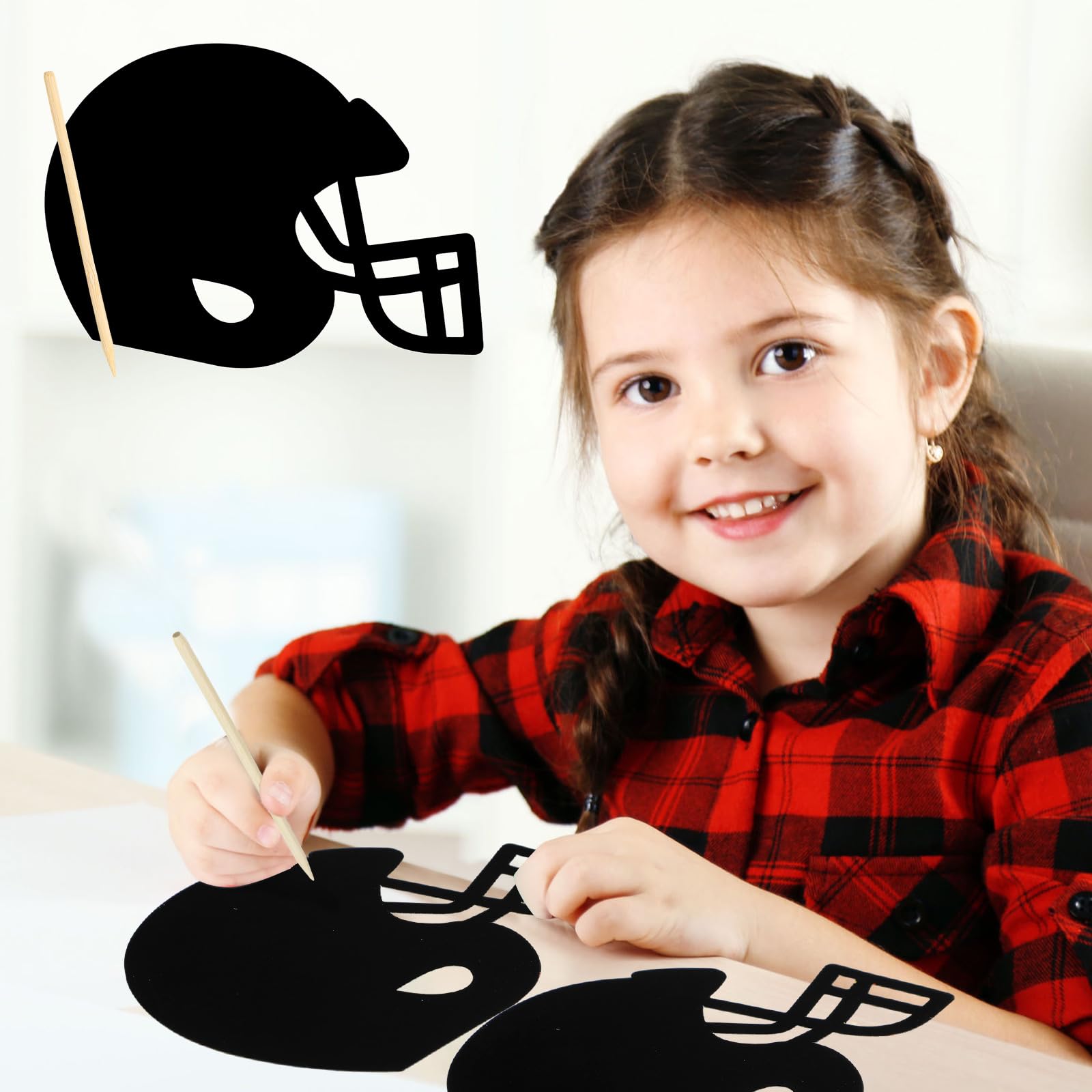 Scratch Football Kit Silver Scratch Paper Scratch Paper Crafts Syhood 64-Piece Football ...