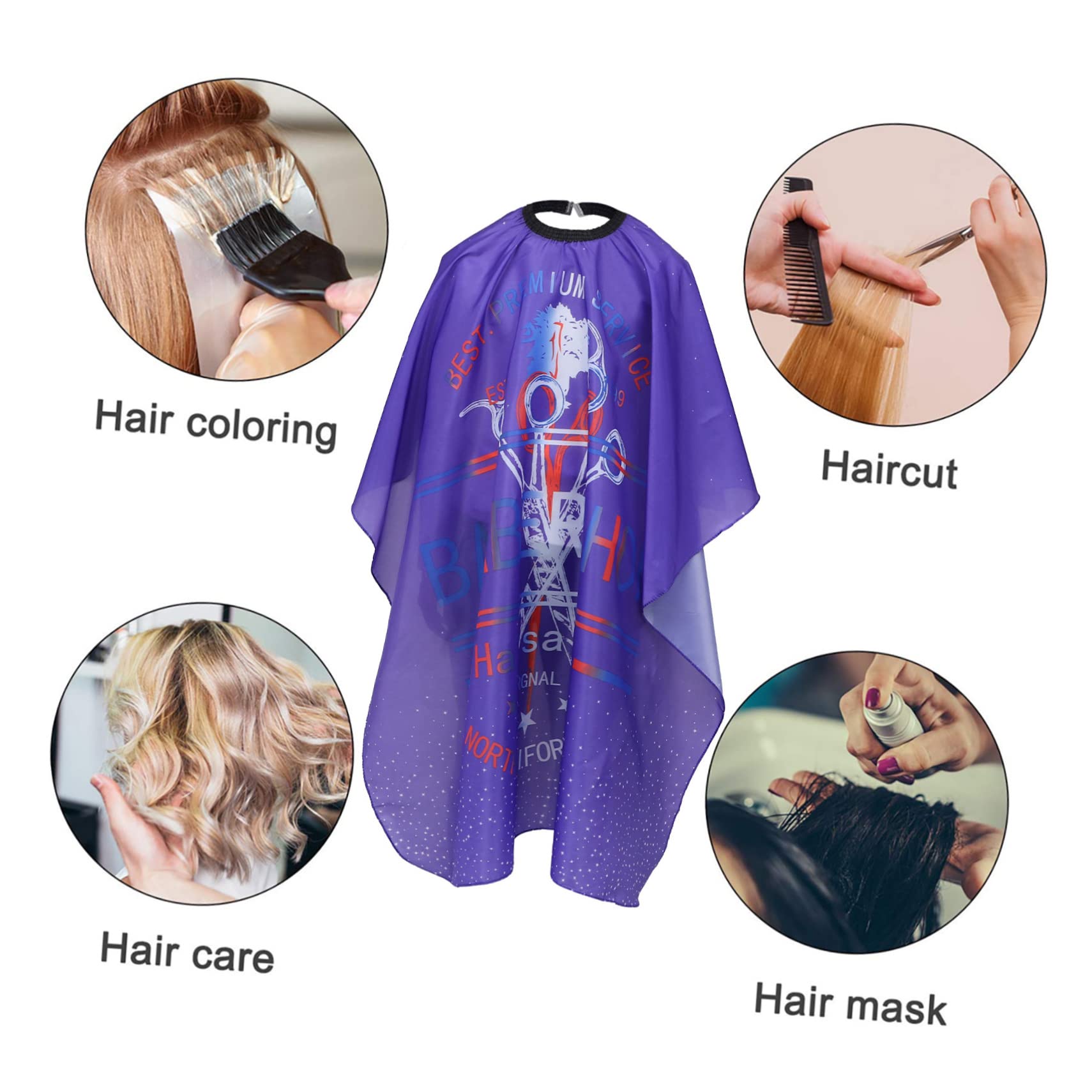 Housoutil 3 Pz scialle colorante per shampoo per colorati adulto grembiule vesti per le donne mantello da parrucchiere forniture per tinta per