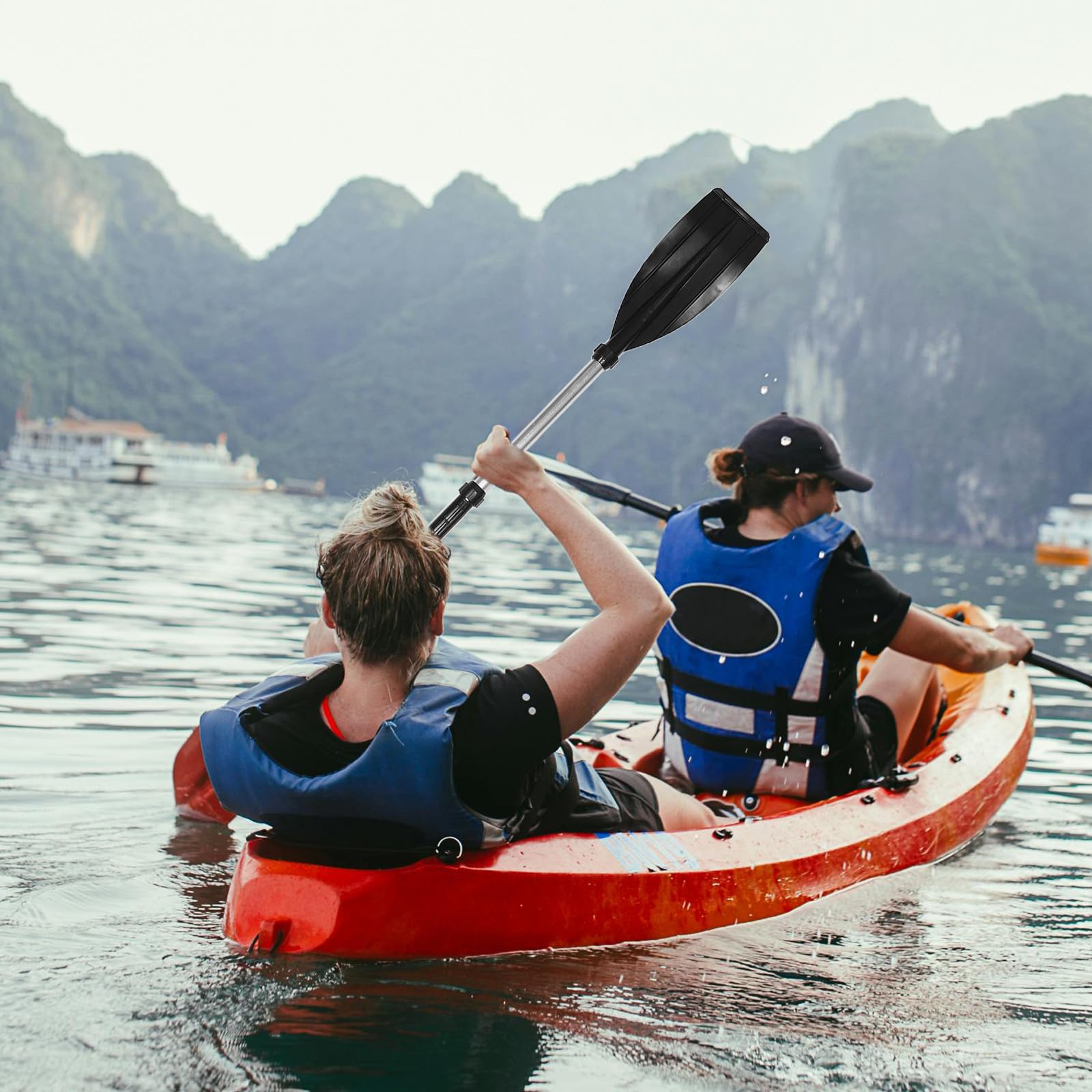 Veemoon Set 2 Pagaie in Alluminio Leggero per Kayak e Gommone, Remi Staccabili Impugnatura Antiscivolo, Accessori Nautici per Sport Acquatici e attività sul Fiume