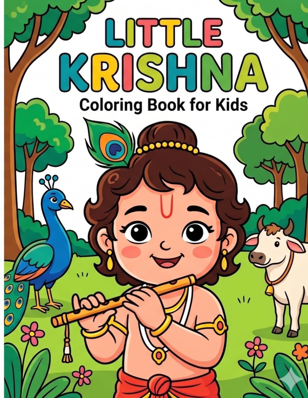 Little Krishna Coloring Book for Kids: Adorable spiritual Baby Hindu Gods Activity Pages | Cute Bal Gopal, Radha and Friends Playful Adventures