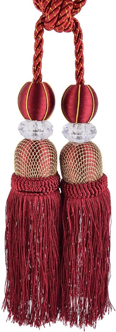 Nylon Room Weaving Ball Window Drapery Curtain Tassel Rope Pair Purple (id: 349 af5 18a 00f bd9