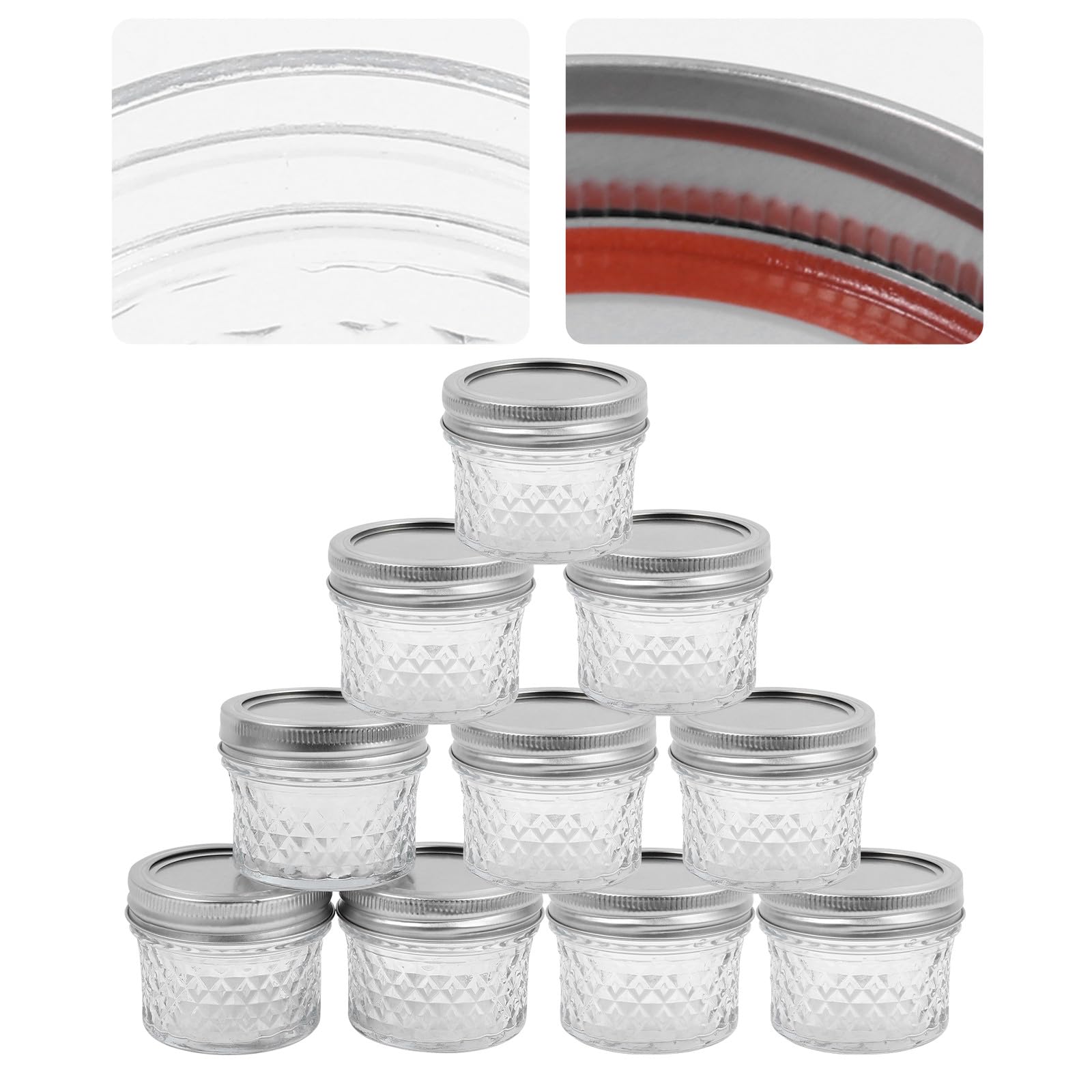 VICASKY 10 Stück Vorratsgläser Aus Glas 100ml Mit Versiegeltem Deckel Transparente Marmeladengläser Für Honig Saft Gewürze Frischhaltedosen Für Küche Und Lebensmittelaufbewahrung