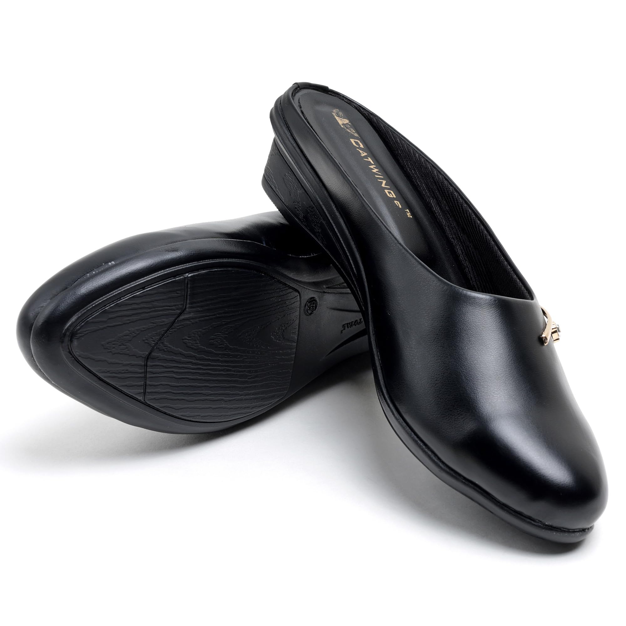 Women Black Block Heel Mules-picture-55