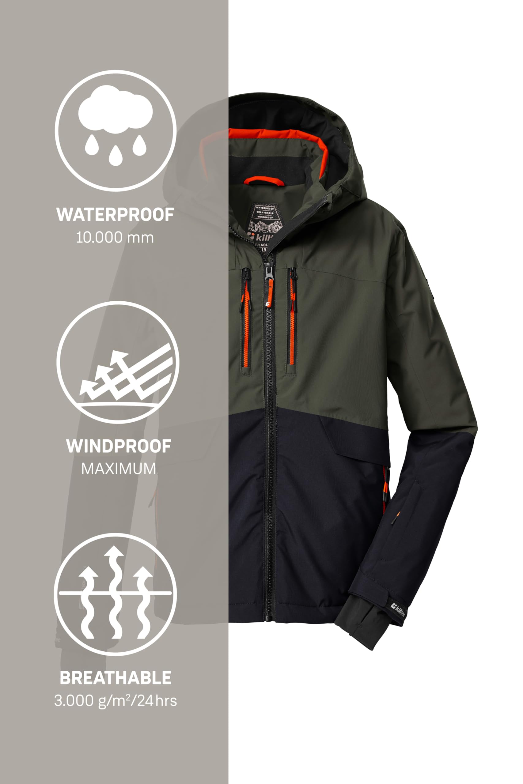 Killtec Jungen Ksw 201 Bys Ski Jckt Skijacke/Funktionsjacke mit Kapuze und Schneefang