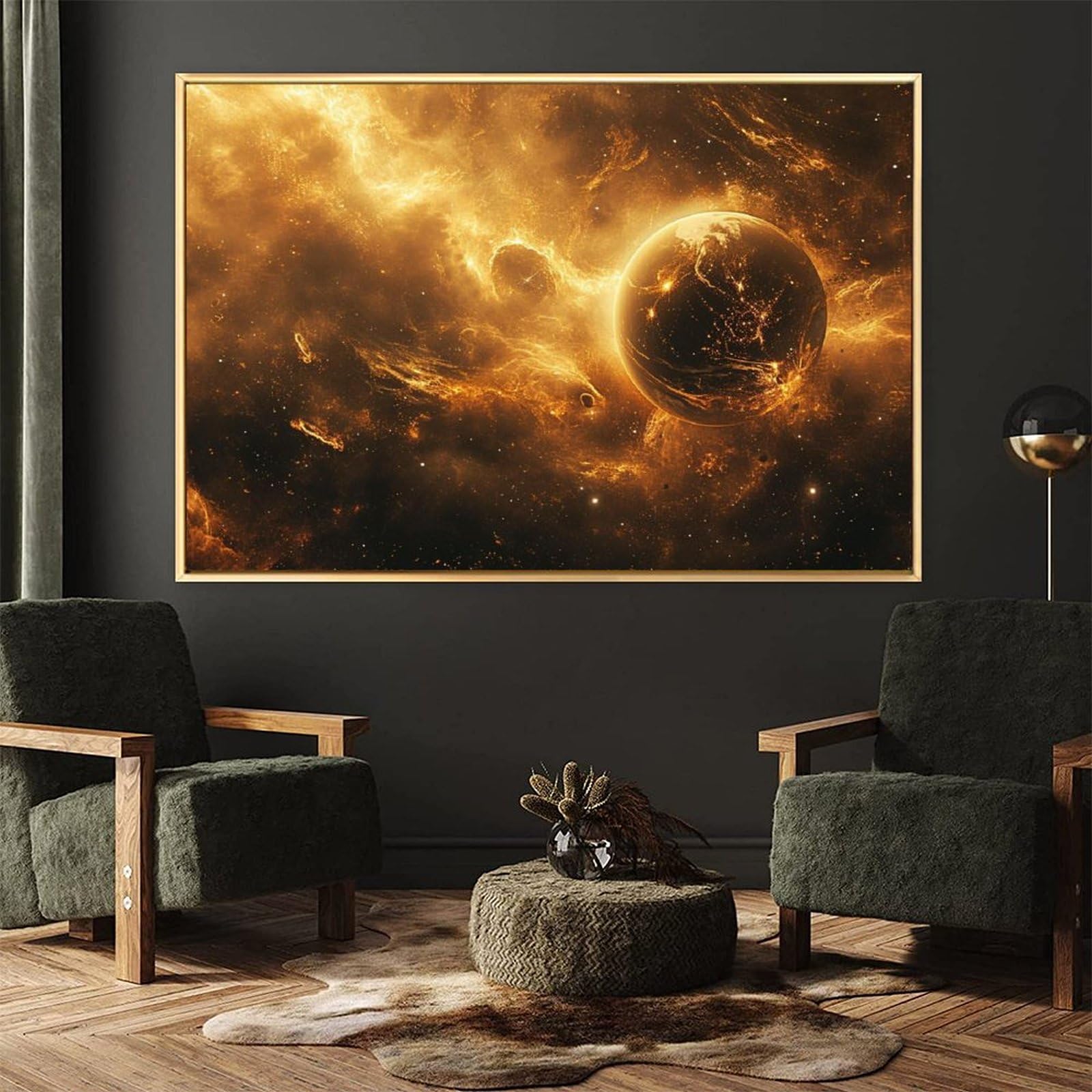 Amazon.co.jp: 絵画 宇宙全体で燃え上がる太陽フレアインテリア 絵画