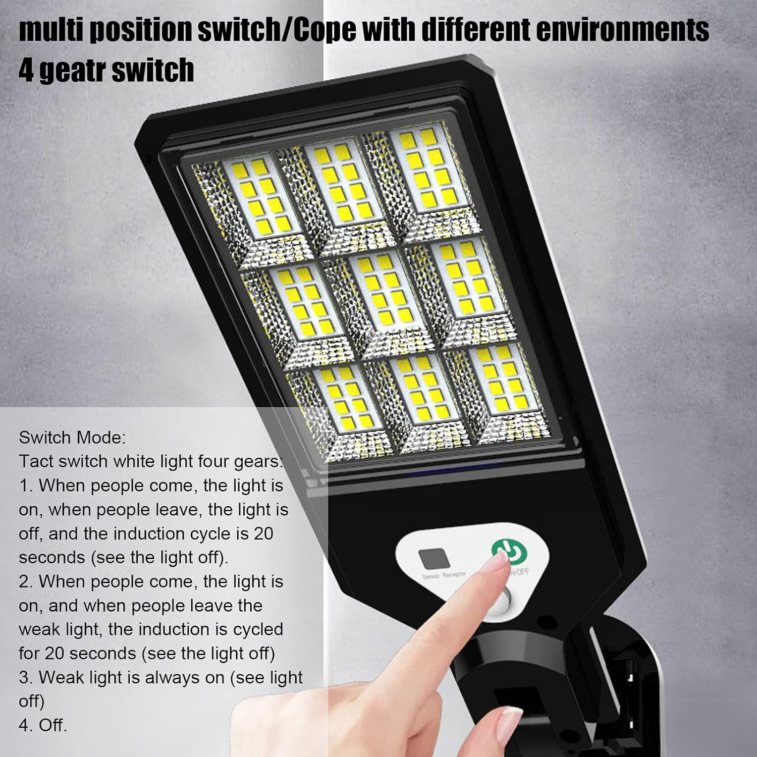 Haofy Solar LED Street Light, 72 LED Solar Motion Sensor Dusk to Dawn Light, 3000LM Solar Powered Security Lights for Garden Yard Lot Playground