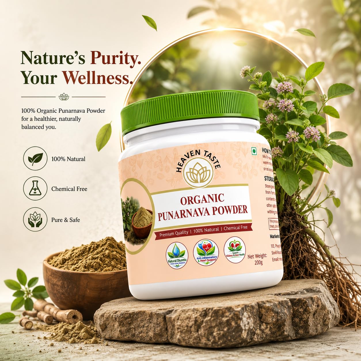 Organic Punarnava Powder | 100% Pure Boerhavia Diffusa Herbal Powder | Chemical-Free & No Artificial Additives | Vegan Traditional Herbal Supplement | 200g — Amazon image 8