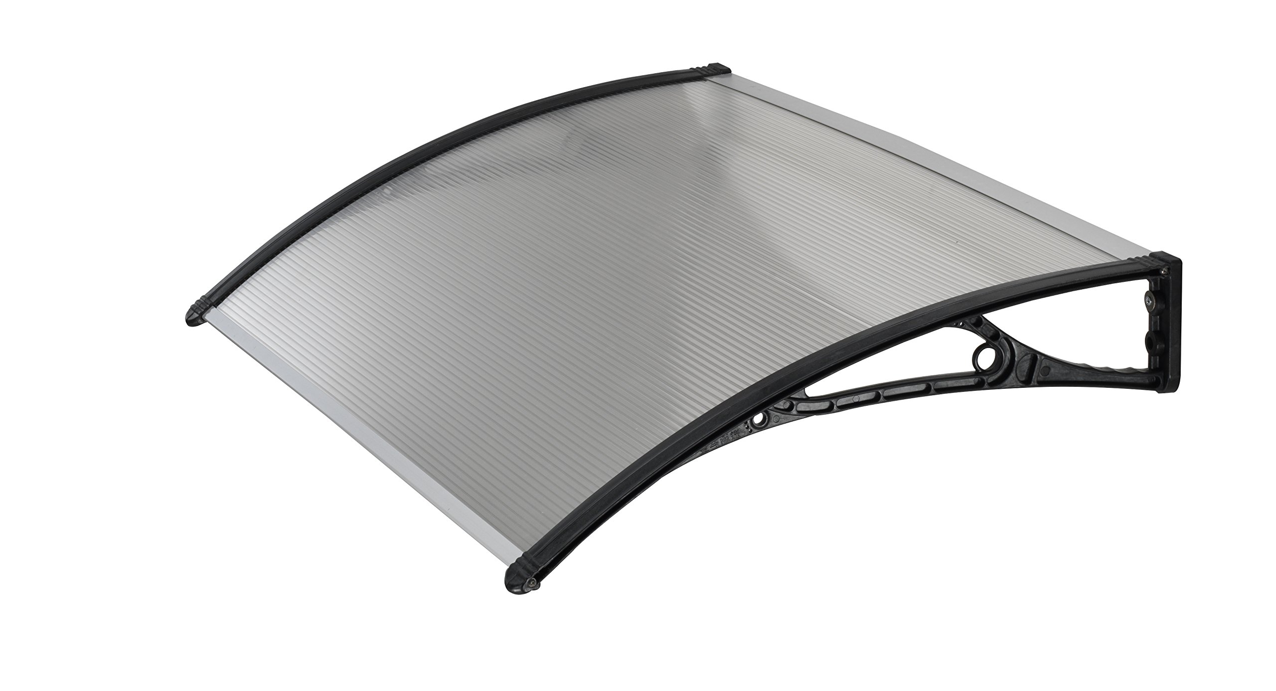 Pensilina ABS 100x60cm - Copertura In Policarbonato Trasparente, Supporto Nero - Foto 2