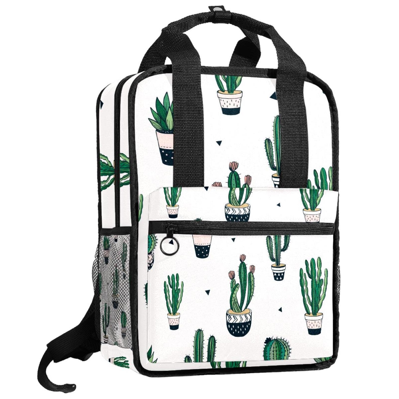 Sac à dos pour garçons vert motif cactus idéal pour l'école et les sorties - 8