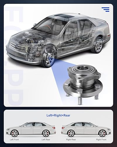 Miniatura 2 de ECCPP Buje de rueda y conjunto de rodamiento trasero 512369 para Dodge Charger 2009-2014, 2009-2014 300, 2008-2014 para Dodge Challenger Reemplazo