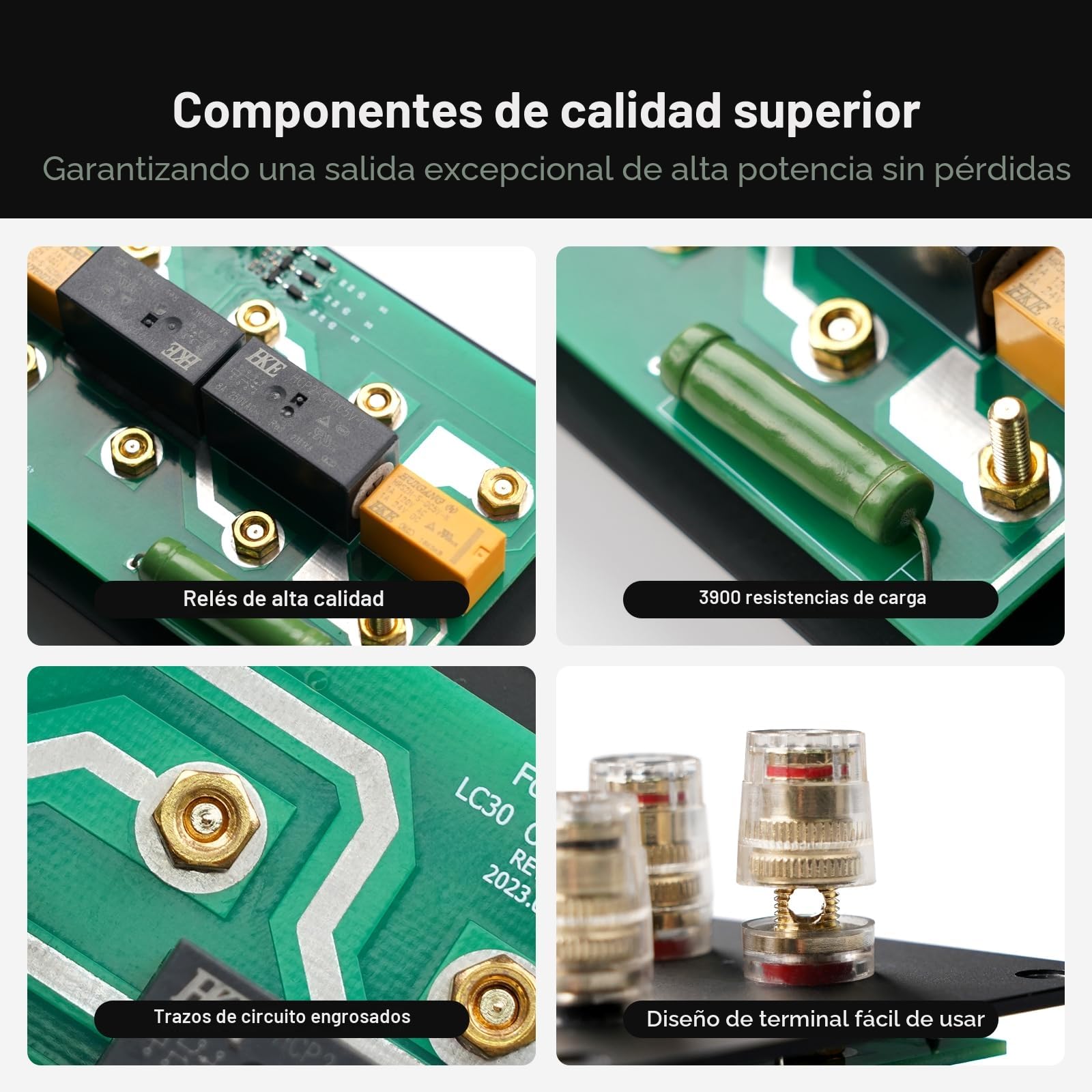 Fosi Audio LC30 VU Meter Amplificador Caja Selectora de Altavoz, Conmutador de Audio Analógico de 2 vías para Amplificadores Estéreo HiFi y Componente de Audio Doméstico con Control Remoto