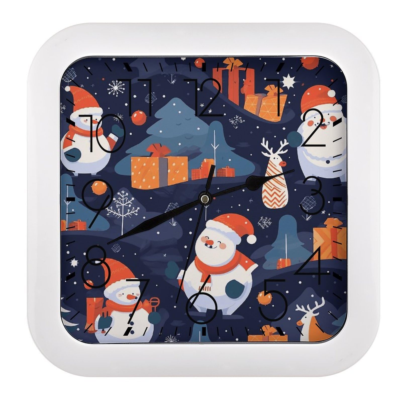 Horloge murale de cheminée bonhomme de neige : idée cadeau rétro de salon