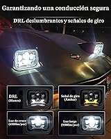 Vista 5 de HWSTAR - Par de faros delanteros LED de 180W 1000% de brillo H6054 5x7 7x6, compatibles con Jeep Cherokee XJ Wrangler YJ DOT, antirreflejos, DRL
