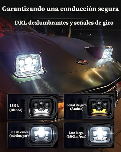 Miniatura 6 de HWSTAR Nuevos faros LED de 180W 1000% de brillo H6054 5x7 7x6, compatibles con Jeep Cherokee XJ Wrangler YJ, Emark DOT, antirreflejos, señal