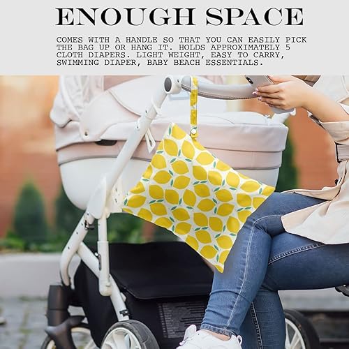 Miniatura 4 de zcyxuuw 2 piezas de bolsa húmeda, bolsa húmeda seca, bolsa húmeda para traje de baño, viaje, playa, piscina, pañales, ropa sucia de yoga y gimnasio,