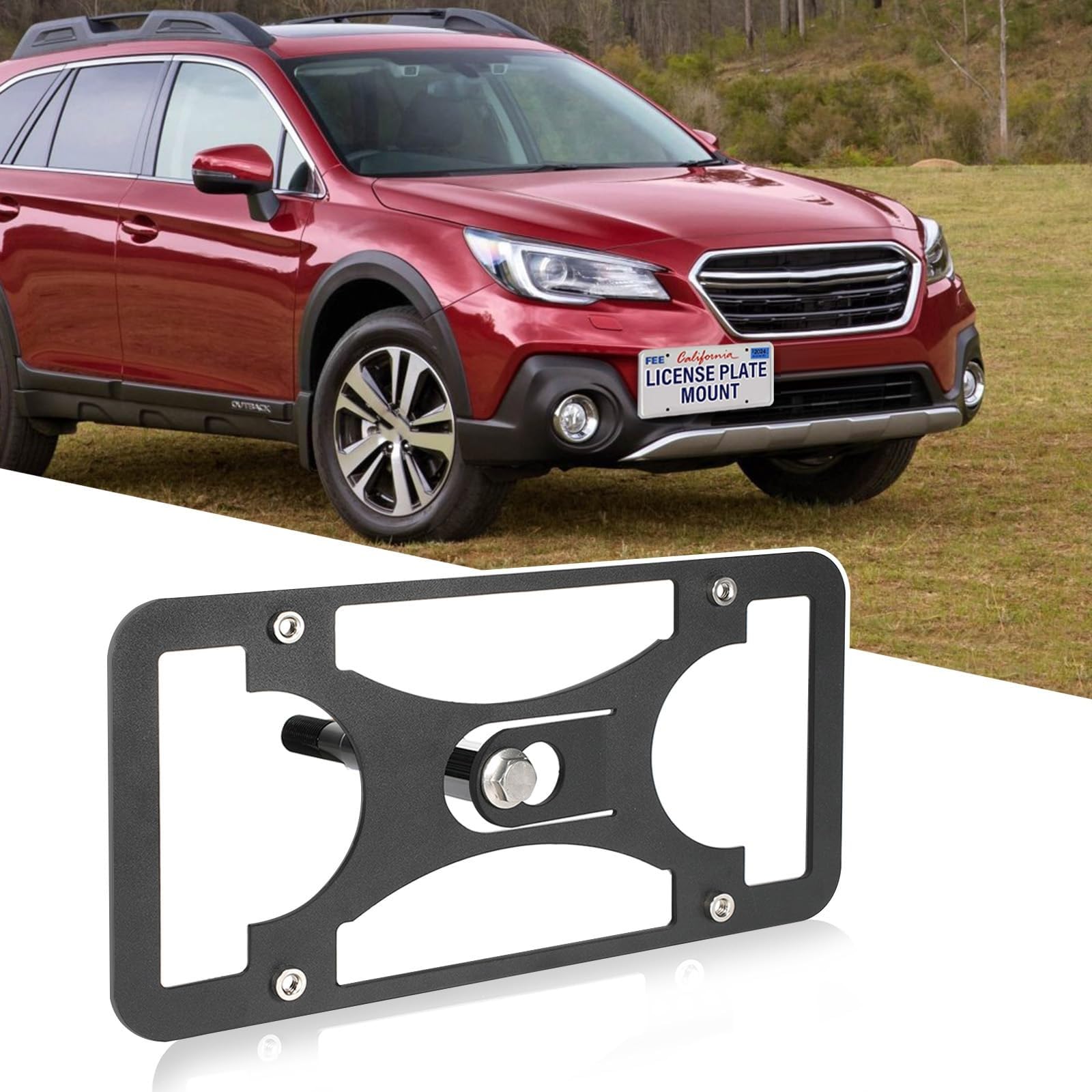 For 2015-2019 Subaru Outback Front Bumper Tow Hook License Plate Bracket Mount E - Foto 8