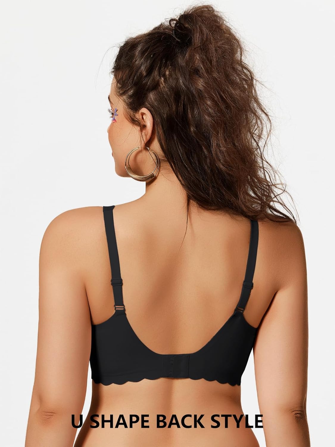 COCOMARTS Jelly Bras for Women No Underwire Scalloped Push Up Seamless Full Coverage Plunge Bralettes Wireless Tshirt Bras - Image 4