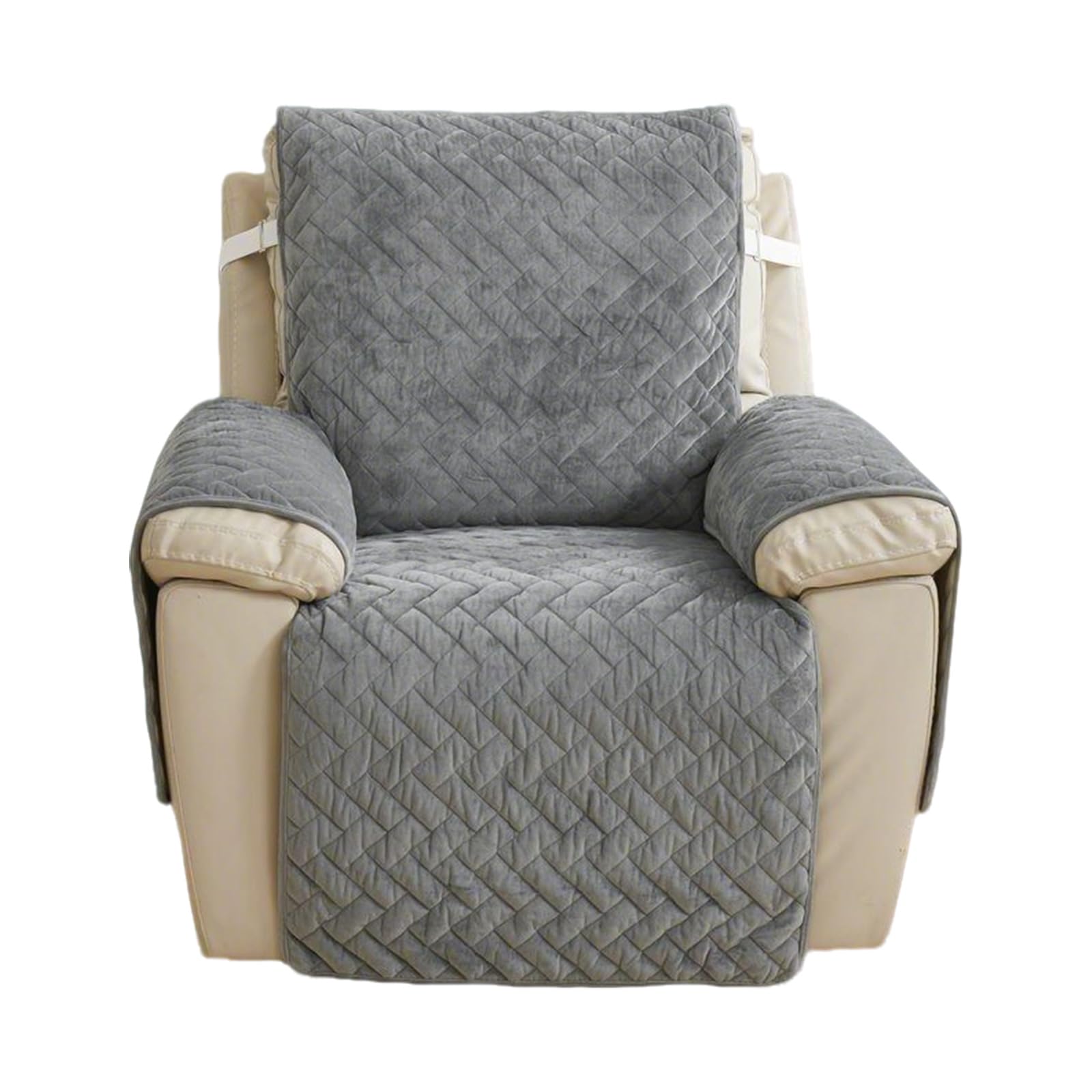Recliner Chair Cover, Soft Armchair Chair Covers Wing Back Armchair Chair Arm Covers, Armchair Covers, Washable Sofa Cover, Chair Protectors Covers, Pets Family-Friendly Furniture Protection,Gray