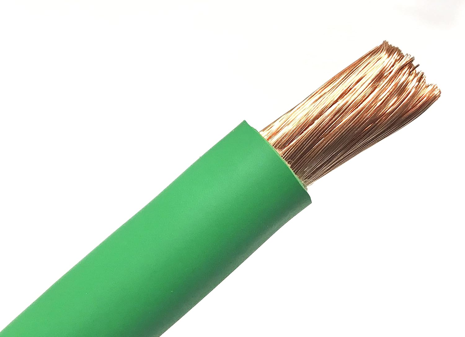 AC/DC Wire And Supply 2/0 AWG GREEN Heavy Duty Extra Flexible Battery Welding Cable Lead Car Audio Solar 600 VOLT Made in the USA (5 FT)