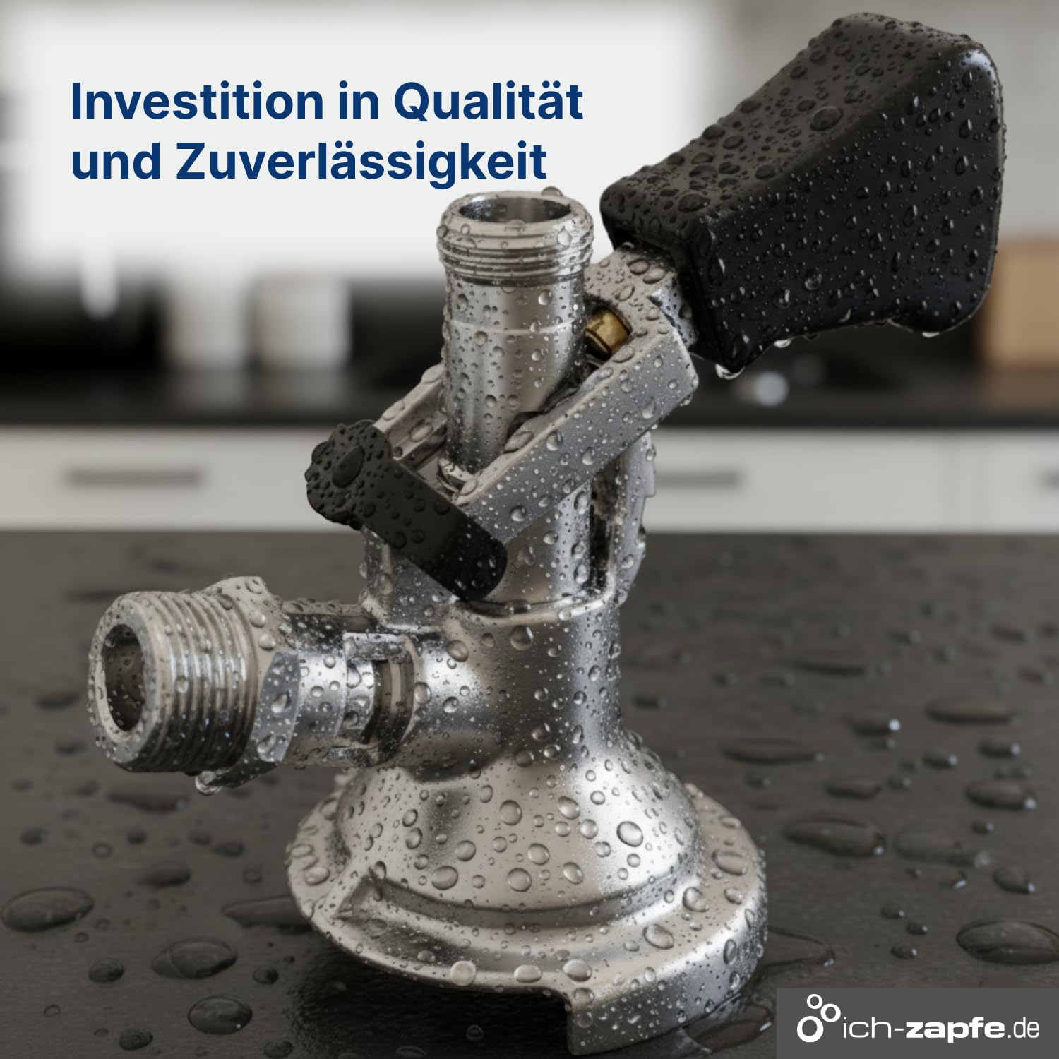 Kombi Zapfkopf für Bierkühler und Zapfanlagen - Kombi Keg Zapfkopf - Professioneller Zapfkopf für Bierfässer - Hochwertiger Kombi Zapfkopf Typ M - Edelstahl Kombi Zapfkopf für Kegs