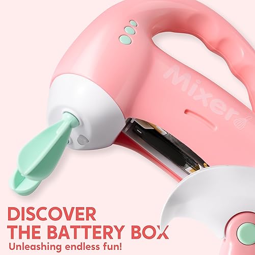 Miniatura 5 de Joyin Juego de juguetes de cocina, juego de electrodomésticos de cocina con cafetera, mezclador, tostadora con luces y sonidos realistas, regalo de