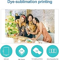 Vista 4 de Compatible con Canon Selphy CP1500 de papel y tinta de repuesto para CP1300 CP1200 CP1000 CP910, CP900, CP800 papel de impresora fotográfica