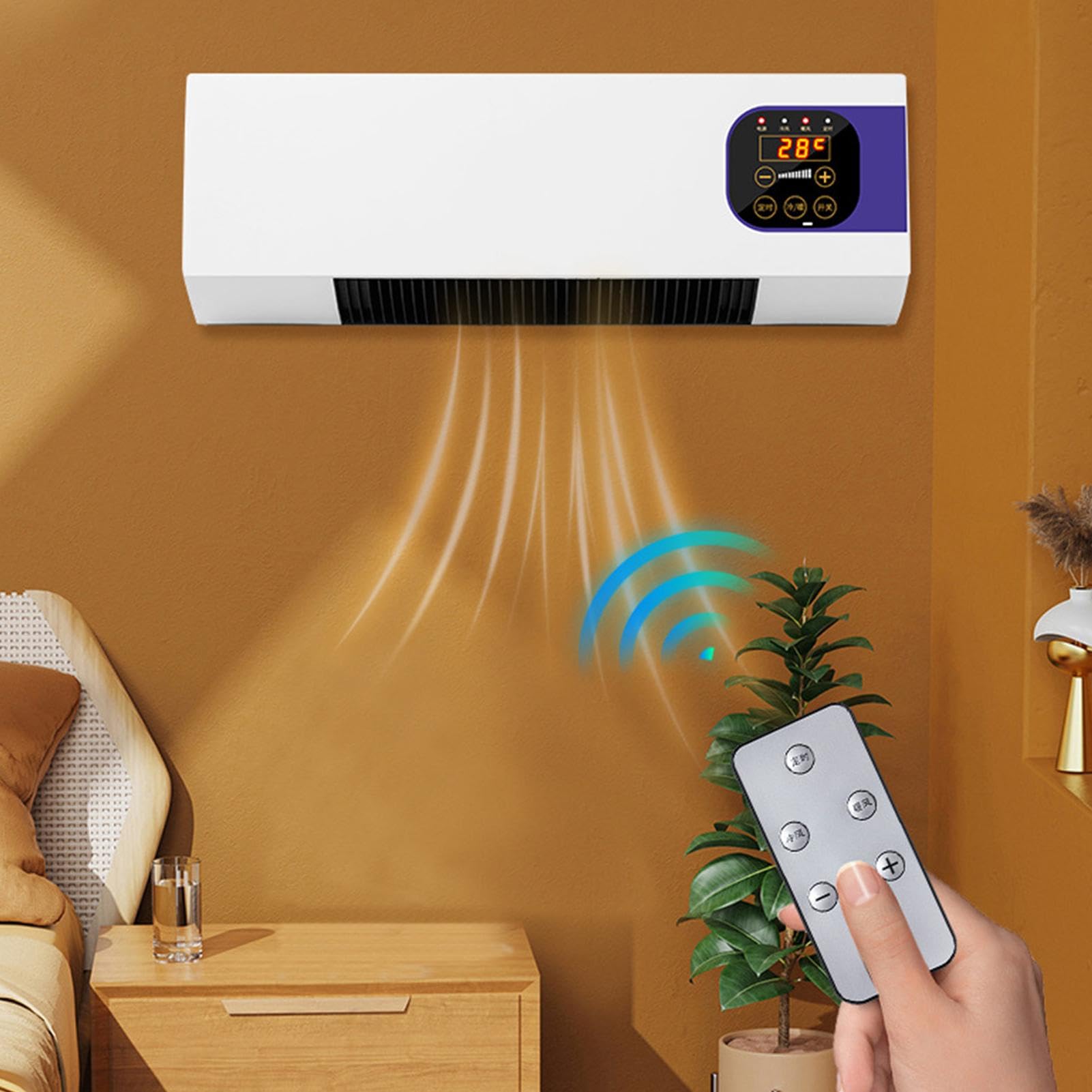 Acondicionadores de aire para habitaciones - Enfriador de aire montado en la pared con control remoto de 2000 W - Invierno más cálido, pequeños refrigeradores multifuncionales, electrodomésticos para