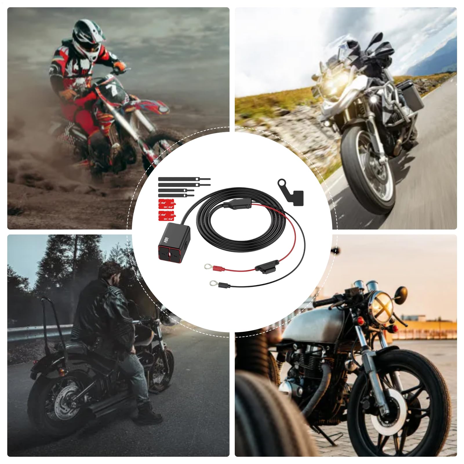 Cargador USB para Moto Cargador Impermeable Tipo C