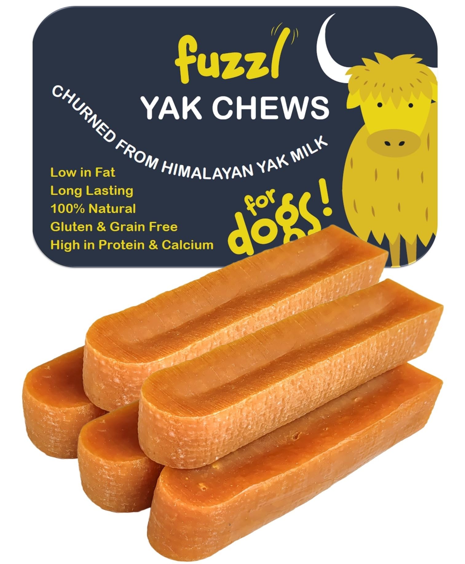 Yak Chew Original 5 Pack Small 175g Natural Dog Treats With Himalayan Milk - No Hide Dog Food, Long Lasting Dental Sticks and Chews