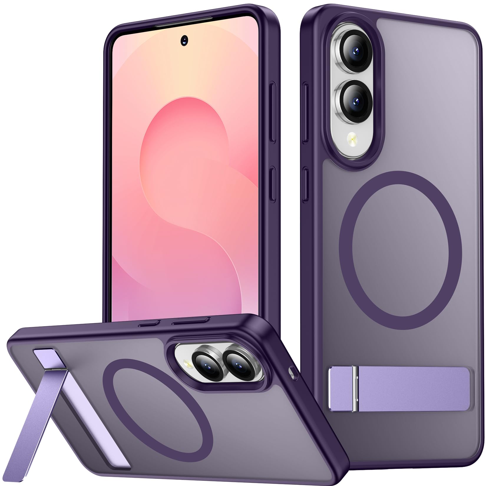 SPIDERCASE Magnetic for Samsung Galaxy S25 Edge Case, [3 Stand Ways][ Military Grade Drop Protection] with Invisible Stand Shockproof Slim Case for