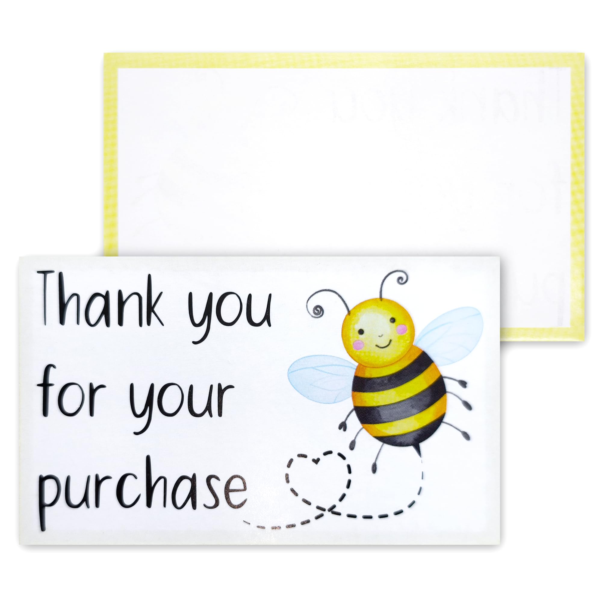 Thank You For Your Order Cards – Cute Bumble Bee Design, Small Business Thank You Cards, 300 GSM Card Stock, 9 × 5.4 cm, 100 Pack
