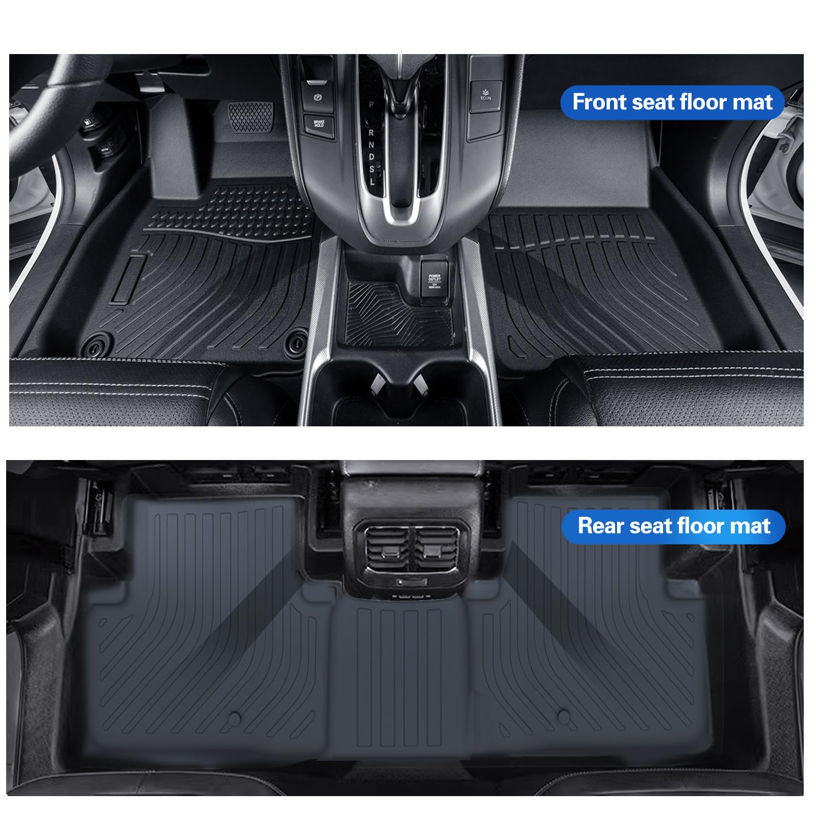 All Weather Rubber Car Floor Mats Compatible with 2012-2018 Ford Focus TPE Rubber Full Set Includes 1st 2nd — view 5