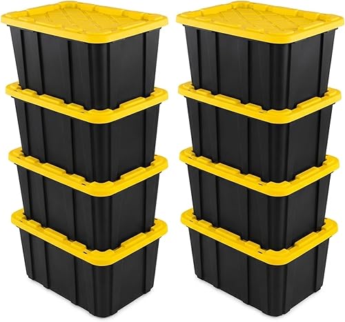 Miniatura 17 de Sterilite Paquete de 4 contenedores industriales, contenedores de almacenamiento de plástico con tapas, 38 galones, contenedores organizadores