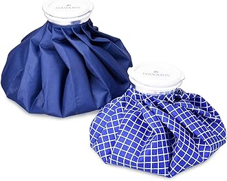 Sponsored Ad – Navaris 2X Hot and Cold Bags - Reusable Ice Bag Hot Water Bottle for Knee, Back, Shoulder - Blue, Blue & White