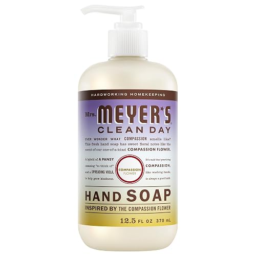 MRS. MEYER'S CLEAN DAY Hand Soap, Compassion Flower Scent, 12.5 Fl Oz Bottle