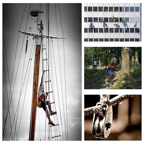 Miniatura 6 de LordHardware M50 - Gancho giratorio de grúa de elevación de acero inoxidable 304, cuerda de 38 pulgadas x polea de 2 pulgadas