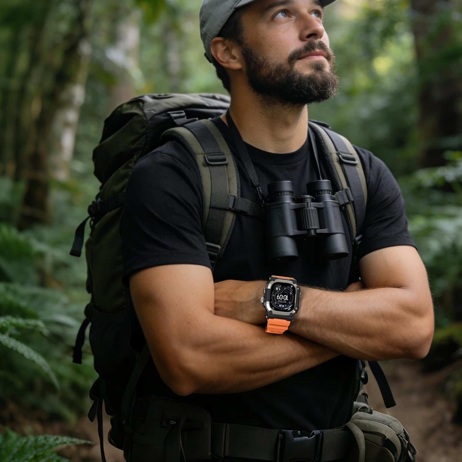 Rugged Case with Band for Apple Watch Ultra 3/2/1 (49mm) - Military Grade Shockproof Protection, Lightweight Tactical Strap for Men - Includes Reinforced Metal Bumper Cover (No Screen Protector)