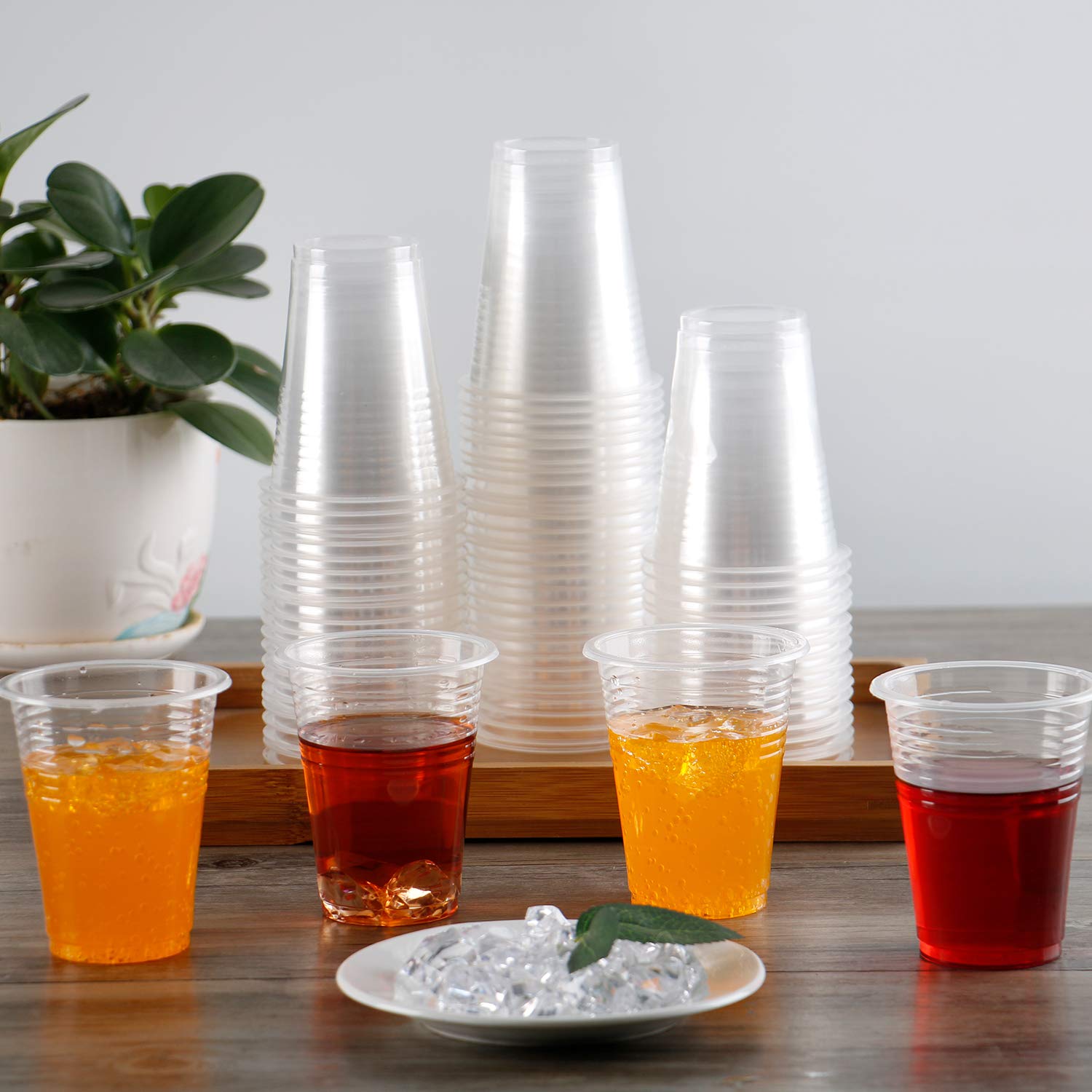 Buy Plastic Cups, 100 Pack 8 Oz Clear Plastic Cups, Clear Plastic Cups